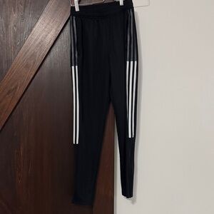 adidas Kids Black Sweatpants with White Stripes